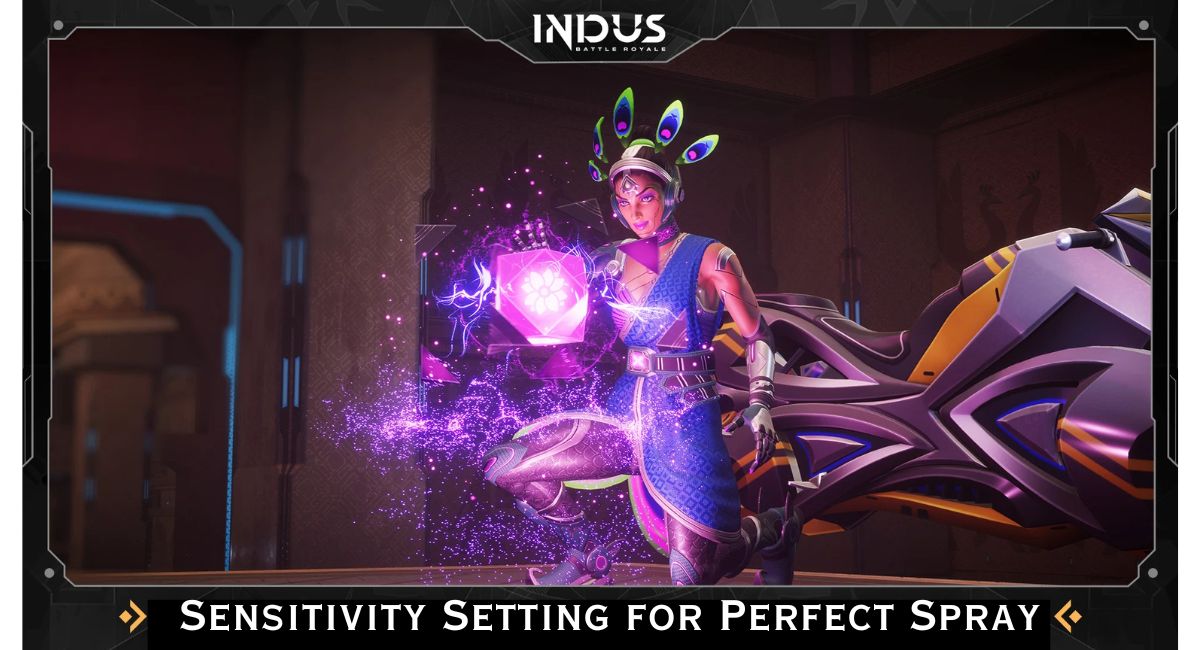 Screenshot of Indus battle ground mobile and a text written Indus Sensitivity Setting.